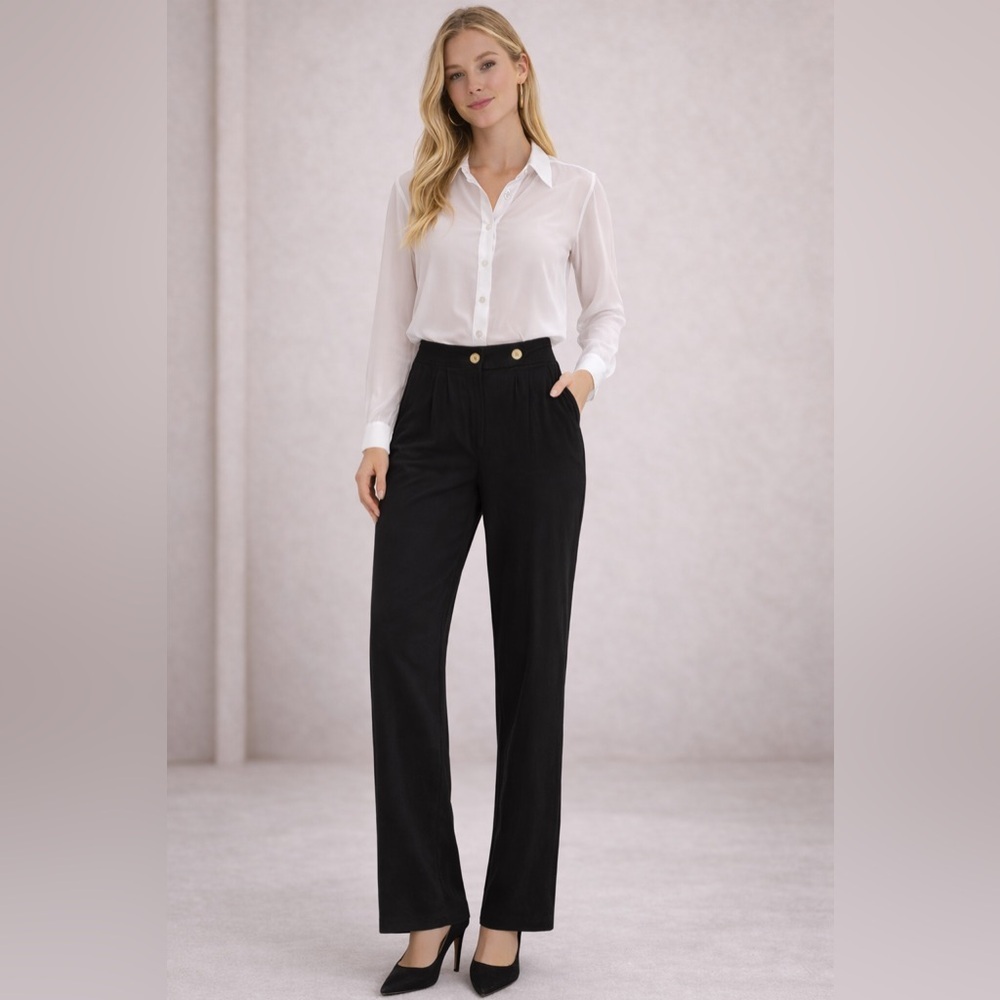 Cotton On Women’s US 2 Black 100% Viscose Straight Leg Dress Pants